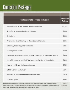 Page 2 Cremation Packages